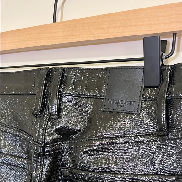 Free People Liquid Black High-Waisted Jeans Skinny Jeans, Womens 27 - Picture 4 of 7